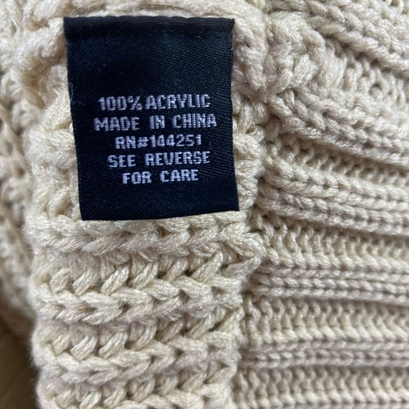 UO Moon & Madison Oatmeal Chunky Knit Oversized Slouchy Crew Neck Sweater M Cozy - Picture 5 of 6